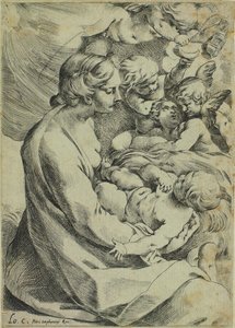 Vergine e Bambino circondati da angeli da Ludovico Carracci